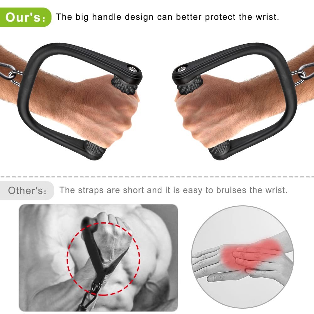 D-Handle Cable Attachment Solid Aluminum Alloy Grip for Home Gym Machine