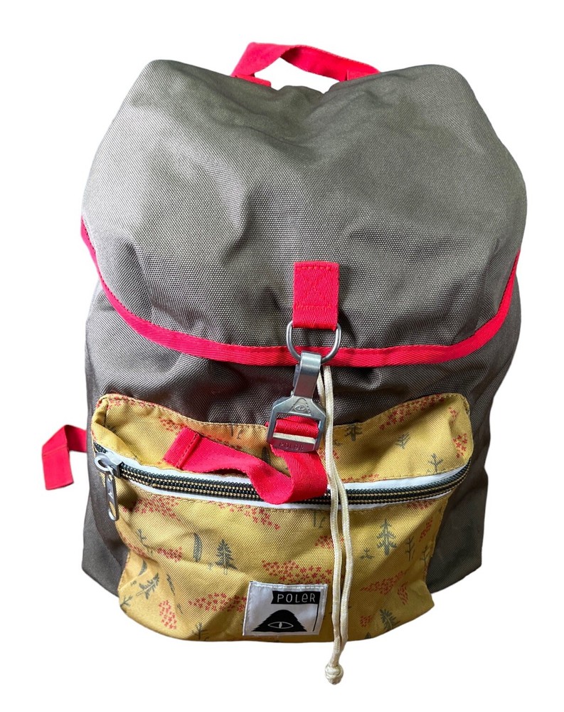 Poler Canvas Drawstring Soft Backpack Camping Hicking Large 18 X 15”