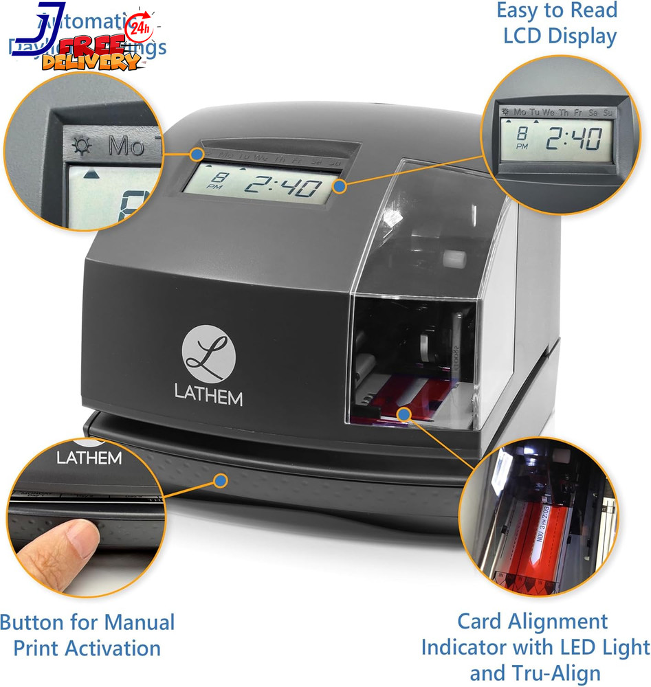 Lathem 1600e Time Clock Punch Machine & Document Stamp Time Keeping System with