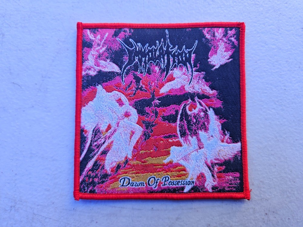 IMMOLATION, DAWN OF POSSESSION, SEW ON RED BORDER WOVEN PATCH