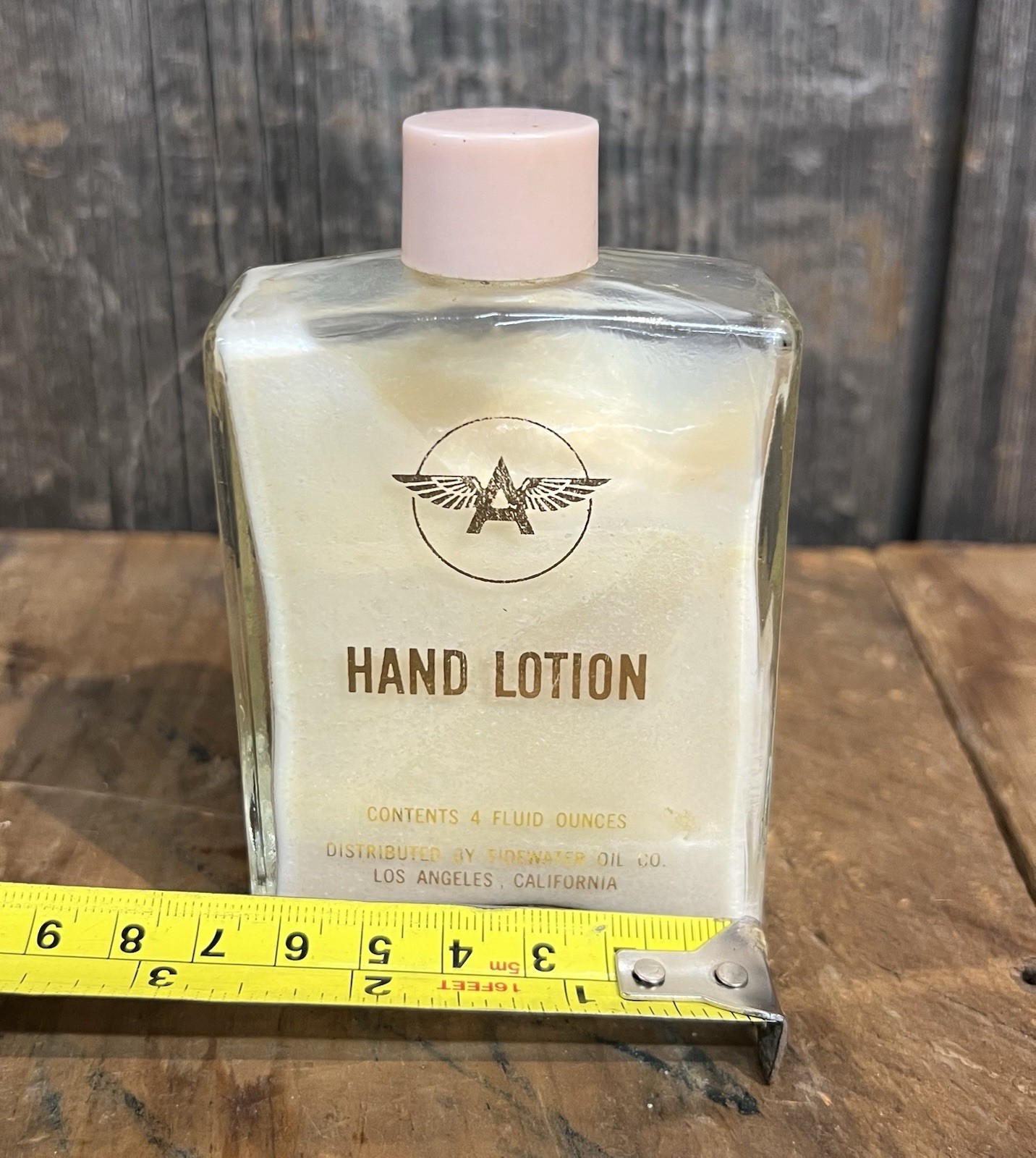 RARE Vintage Tidewater Oil Co. Flying A Hand Lotion Glass Bottle