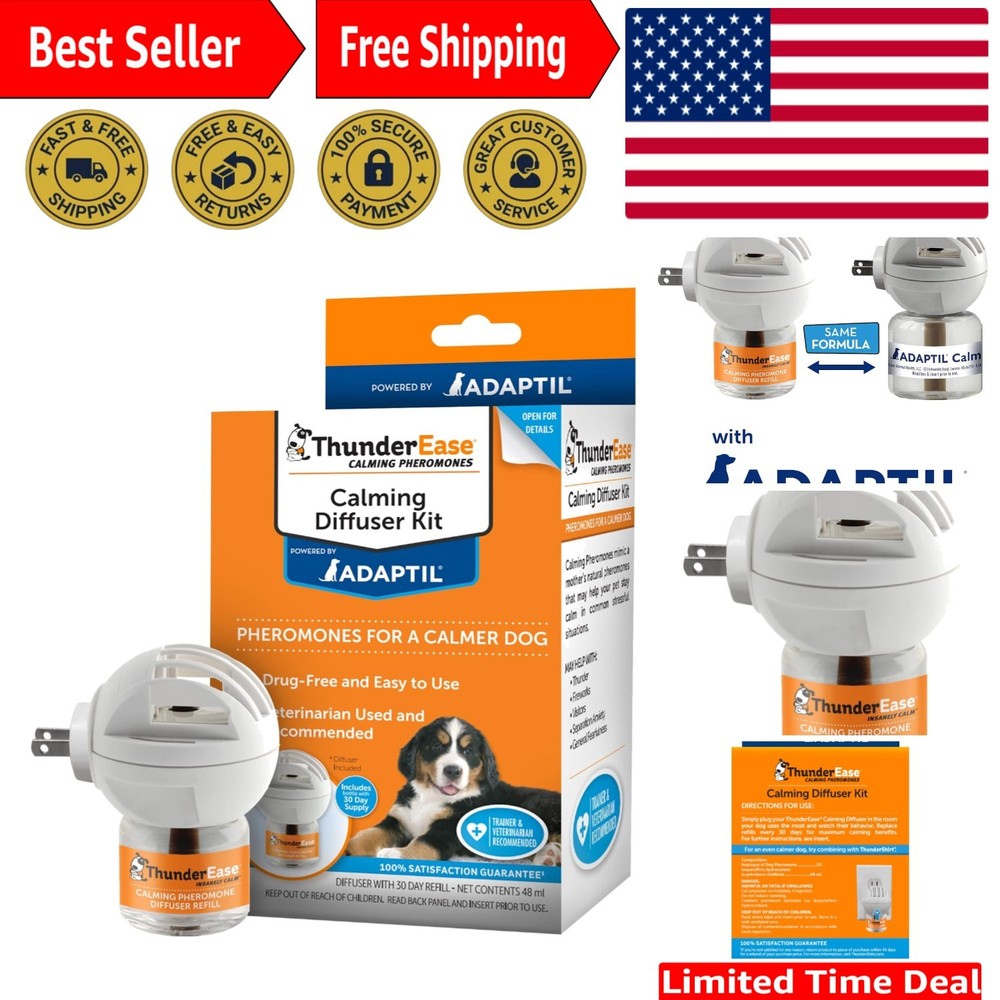 ADAPTIL Pheromone Diffuser Kit for Dogs - 30 Day Calming Solution for All Breeds
