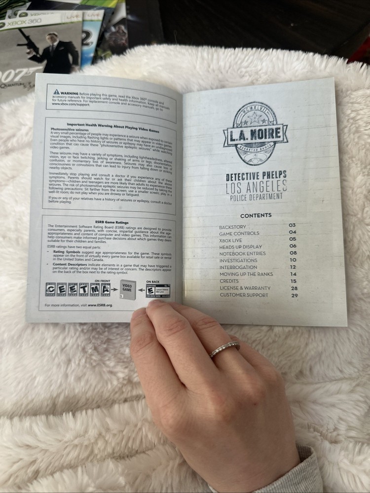 XBOX 360 Manual Only L.A. Noire