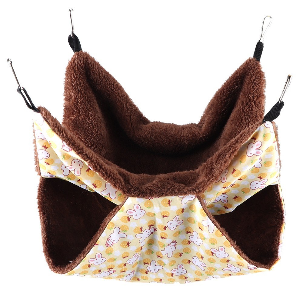 Yellow Rabbit Double Layer Interlayer Warm Hammock Hanging Bed House Sleeping