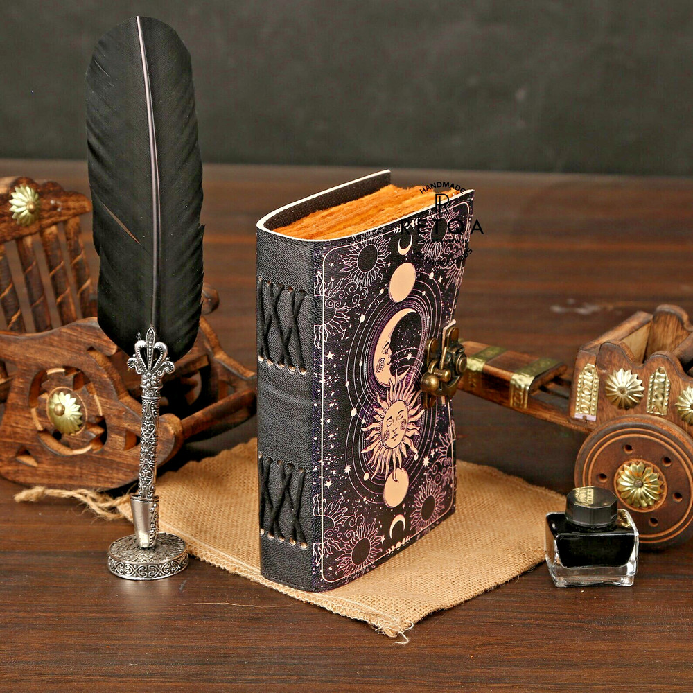Journal, Notebook , UV printed , Gift, leather ,Gothic , Grimoire , Christmas