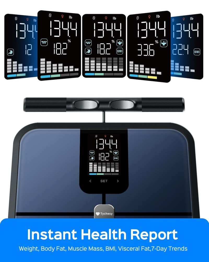 Smart Pod Scale for Full Body Composition, 8-Sensor Smart Analyzer Measures F...