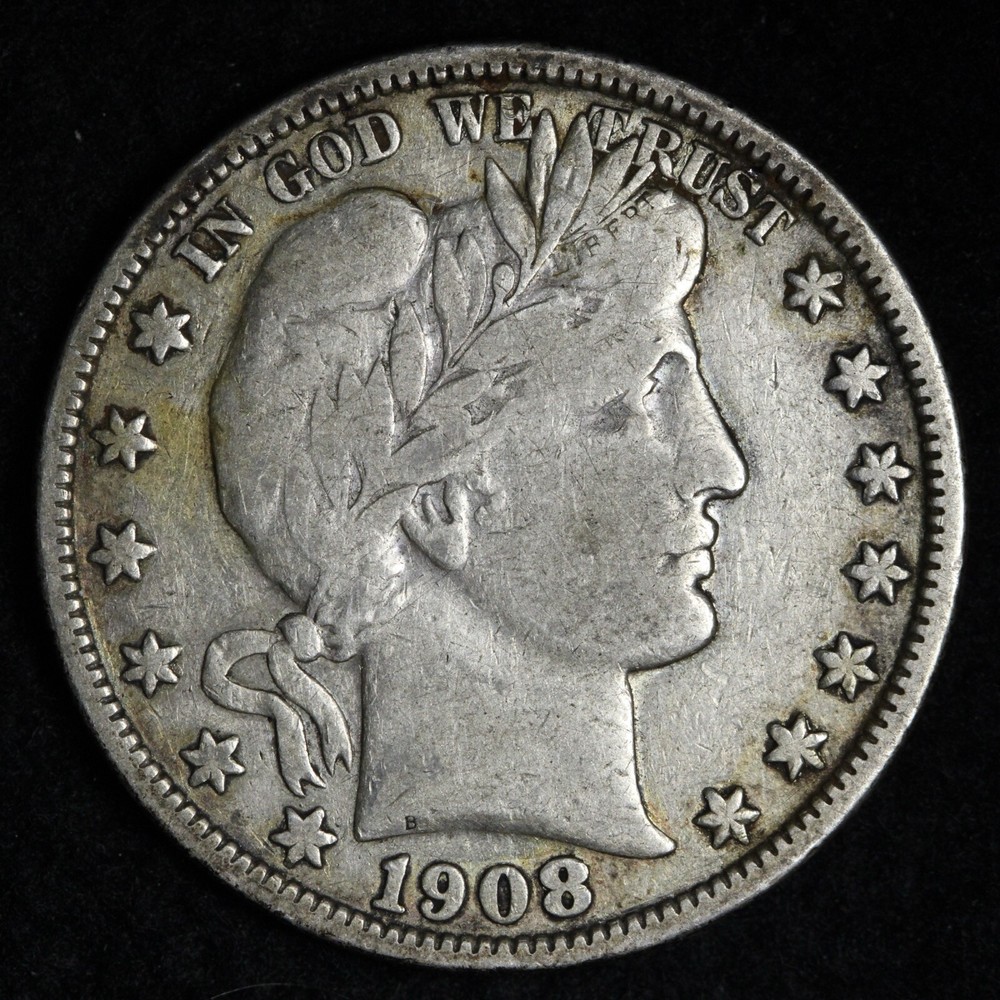 1908-O Barber Silver Half Dollar CHOICE VF E391 KHR