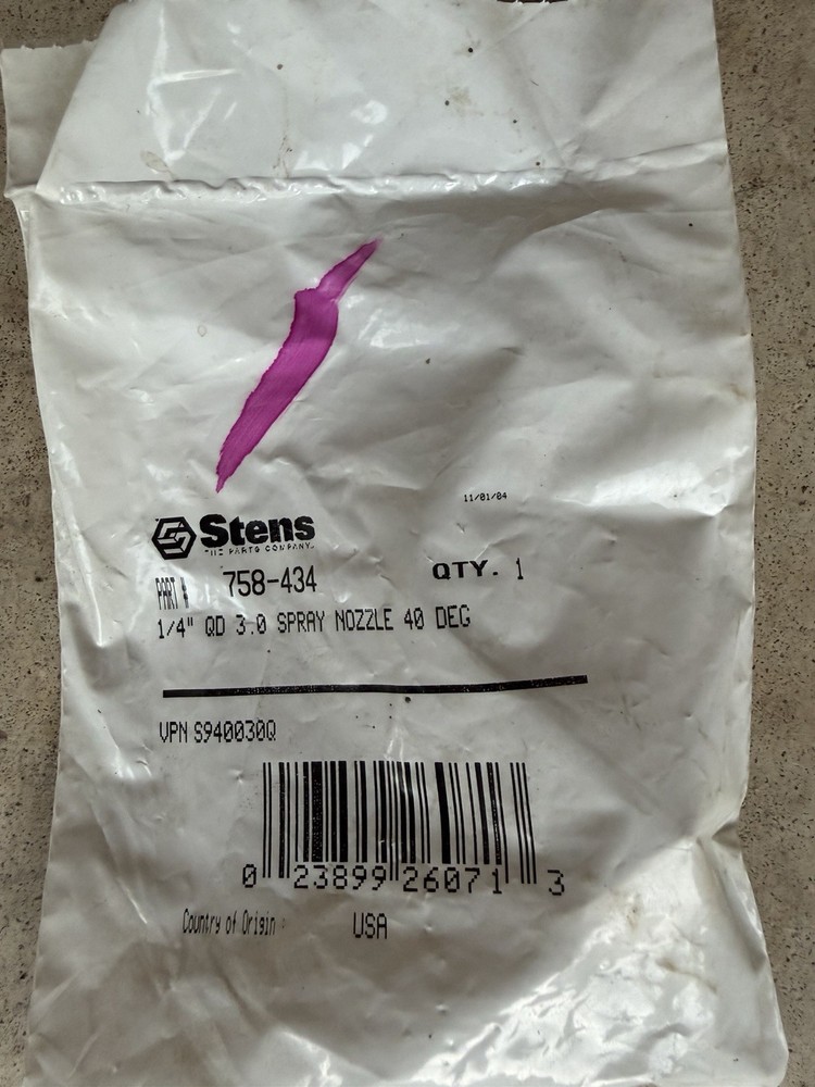 Stens 30 Degree Spray Tip 1/4” 758-434