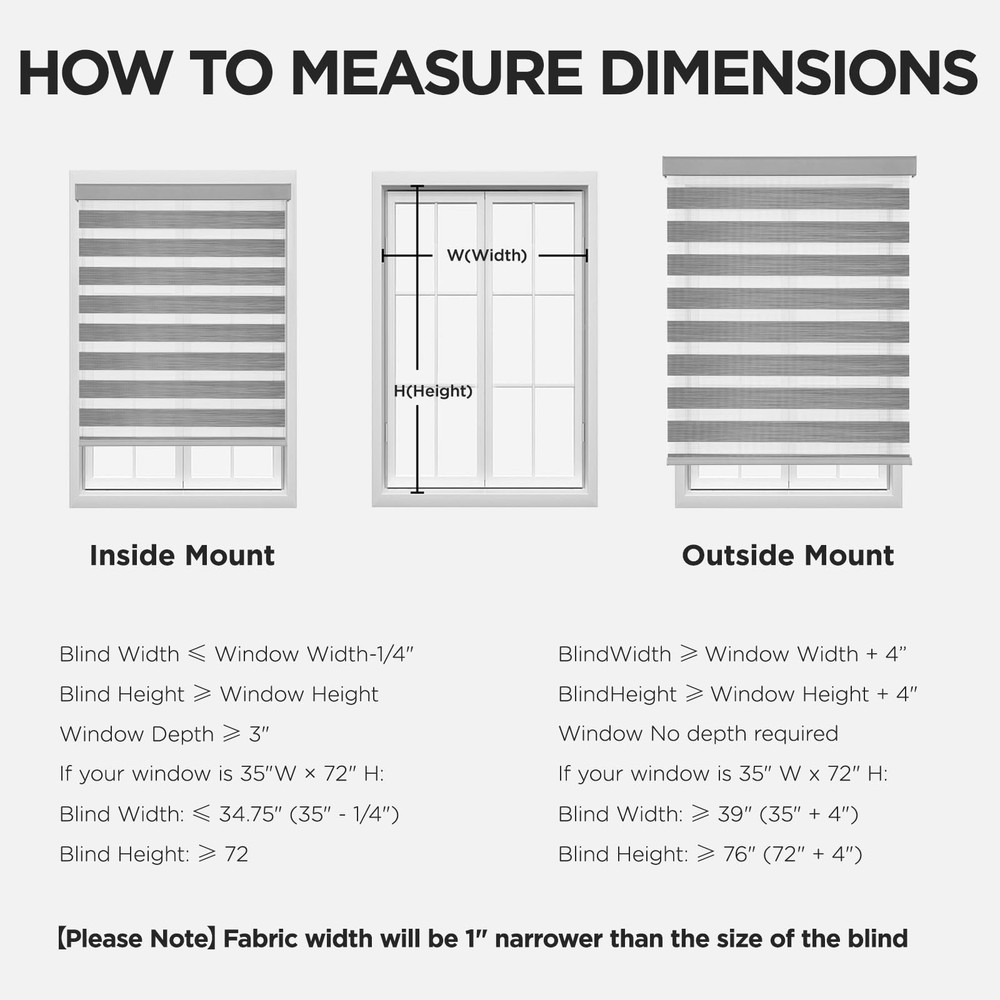 Cordless Zebra Blinds for Windows, Dual Layer Light Control Window Blinds wit...