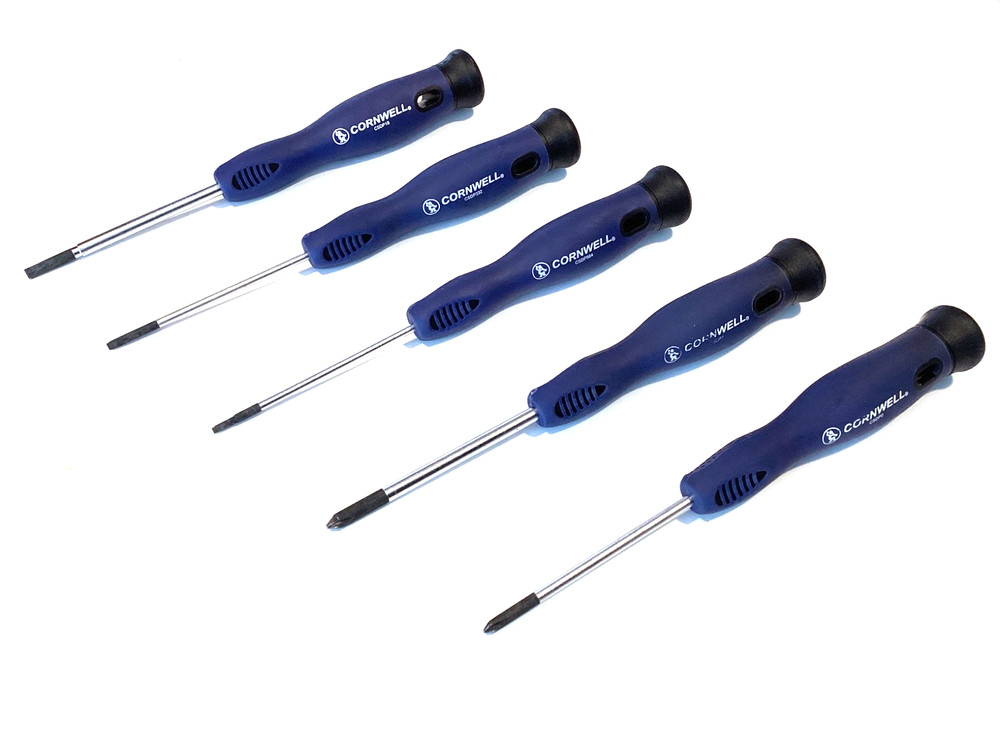 Cornwell Tool CSDP7S 5 Piece Soft Grip Pro Precision Screwdriver Set Spinner Top