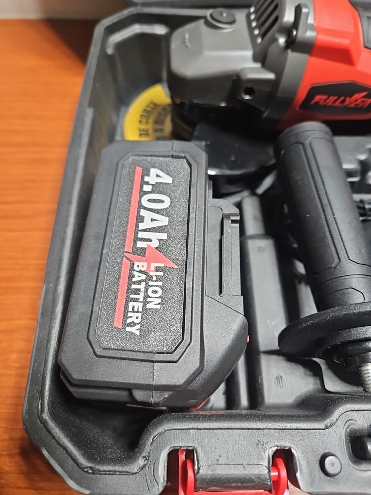 FULLYEA Cordless Angle Grinder Kit, 4-1/2" Power Angle Grinders with 2 * 4.0Ah B