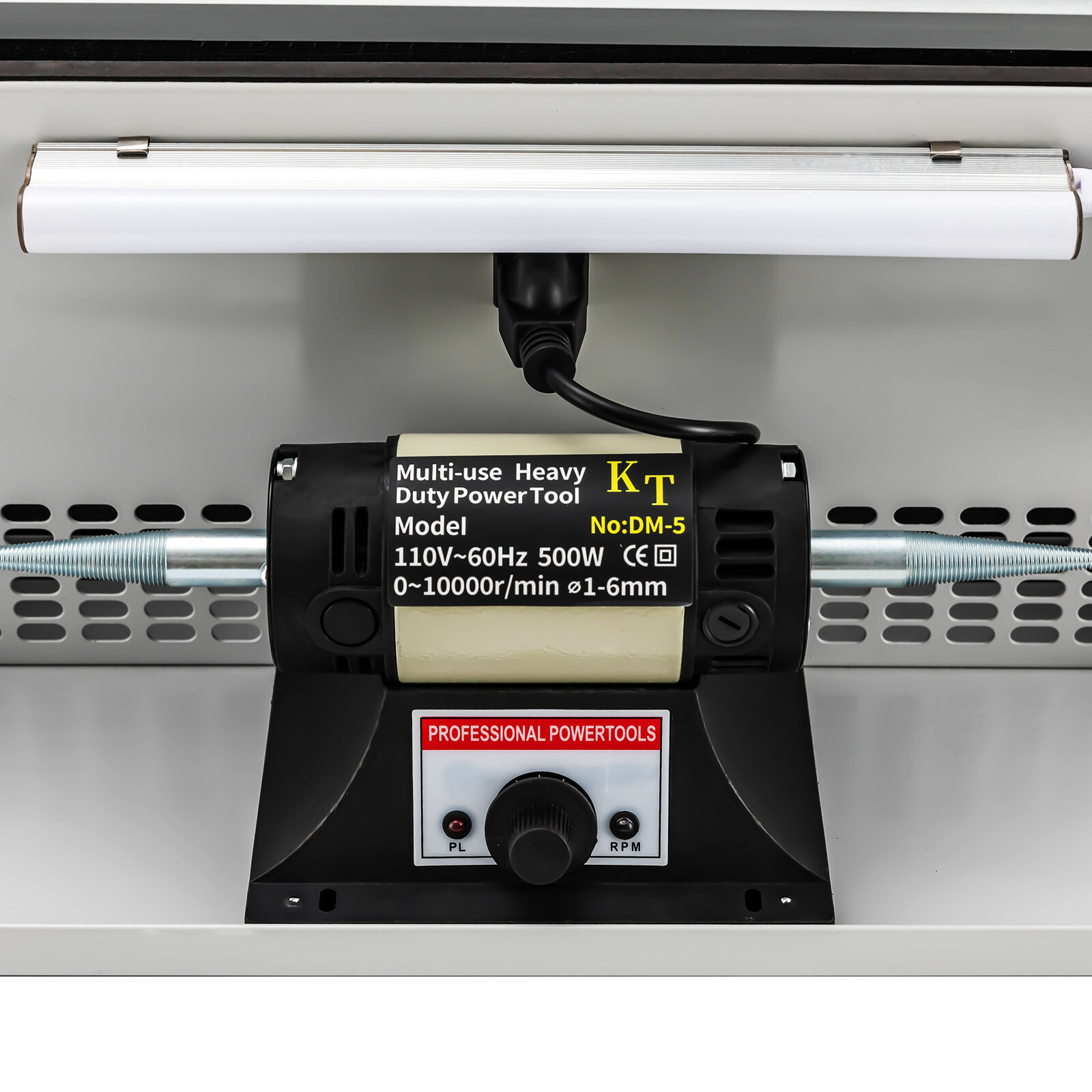 Benchtop Polishing Buffing Machine Jewelry Polisher Dust Collector W/ Light 200W