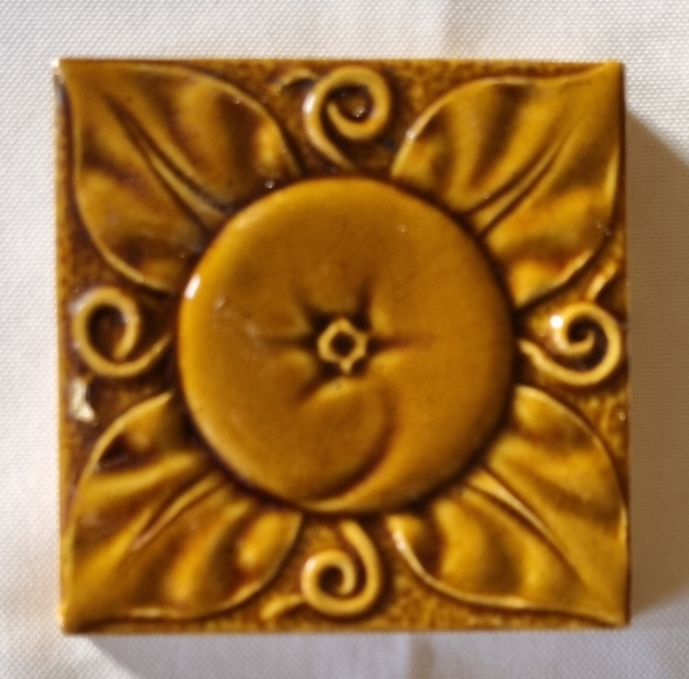 Three Arts & Crafts Tiles. 3"x3"