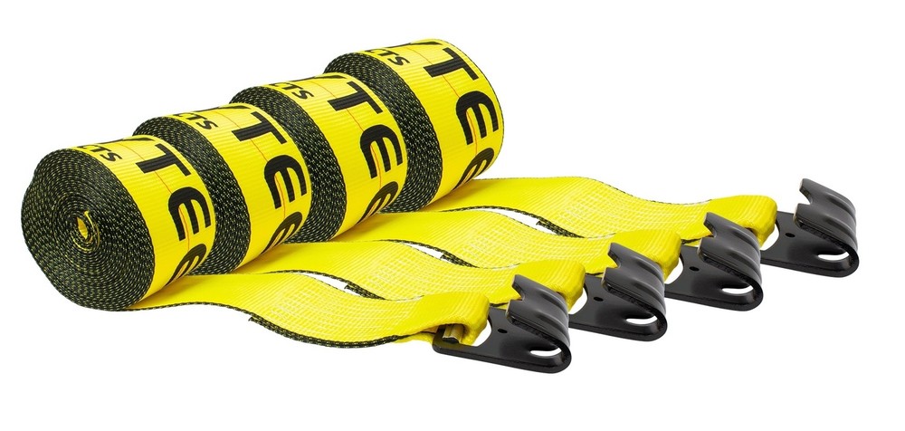 (4 Pack) 3 in. x 30 ft. Winch Strap with Flat Hook