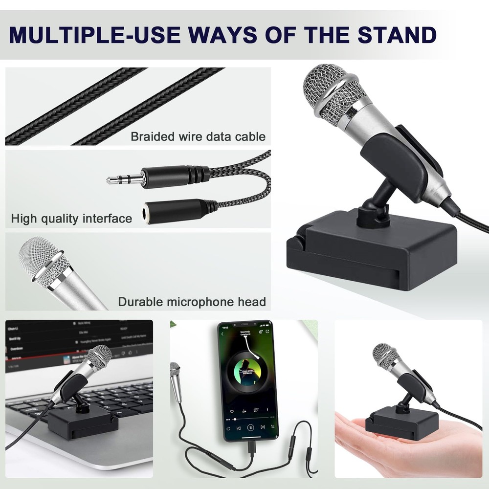 USB C Mini Microphone Karaoke, Portable ASMR Microphone for Android Phone/iPh...