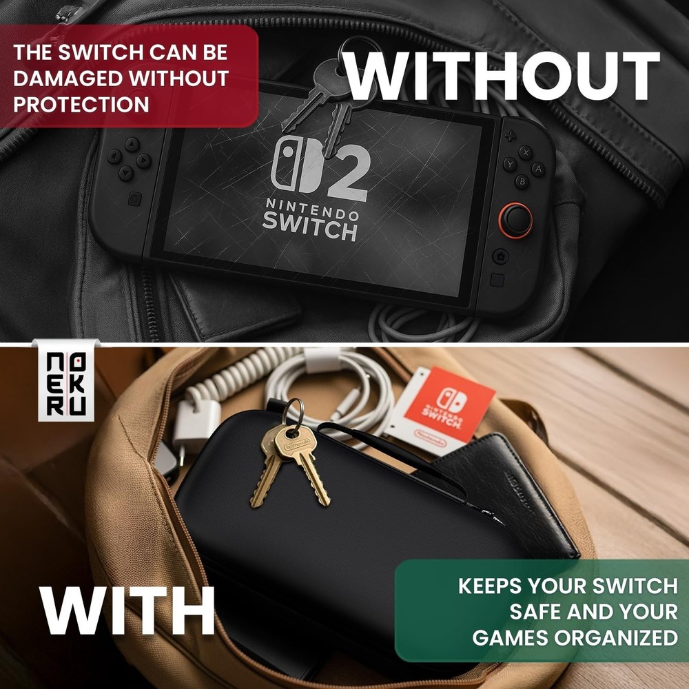 Neroku Durable Travel Case for Nintendo Switch 2 [Model 2025]