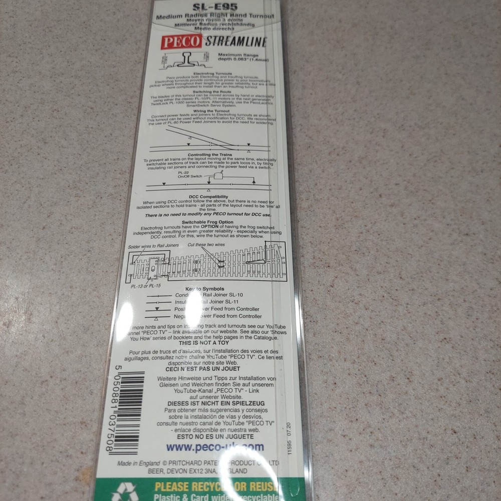 PECO SL95 8 inch Track - Black