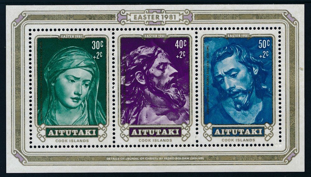 1981 AITUTAKI EASTER MINI SHEET FINE MINT MNH