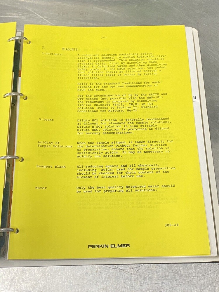 Perkin Elmer PE HS-6 Head Space Sampler - Users Guide / Manual