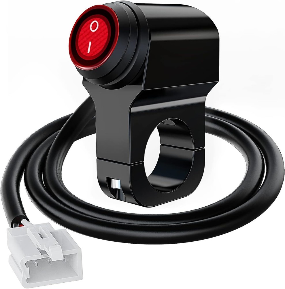 Universal Fit 12V ATV Light Switch - Waterproof Push Button with 3 PIN Connector