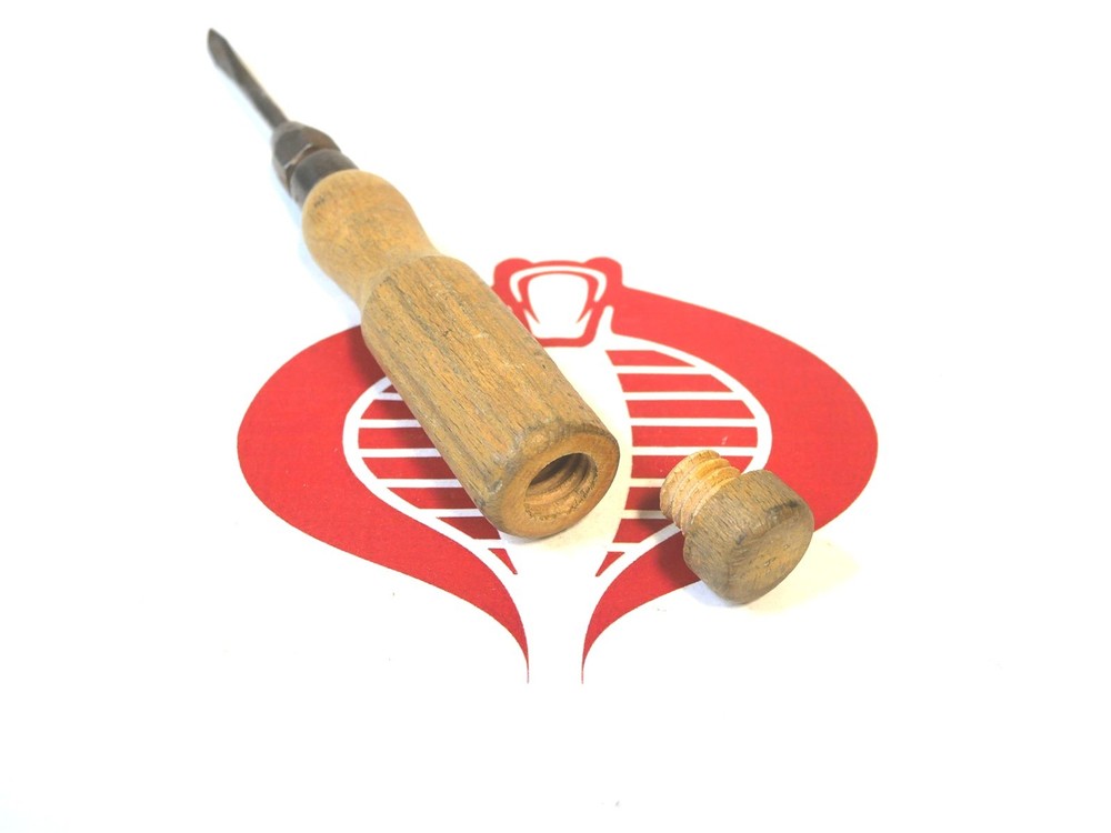 Wood Handle Multi Tool Hand Chisel BIT SET w Hollow Handle for STORAGE 3 BITS