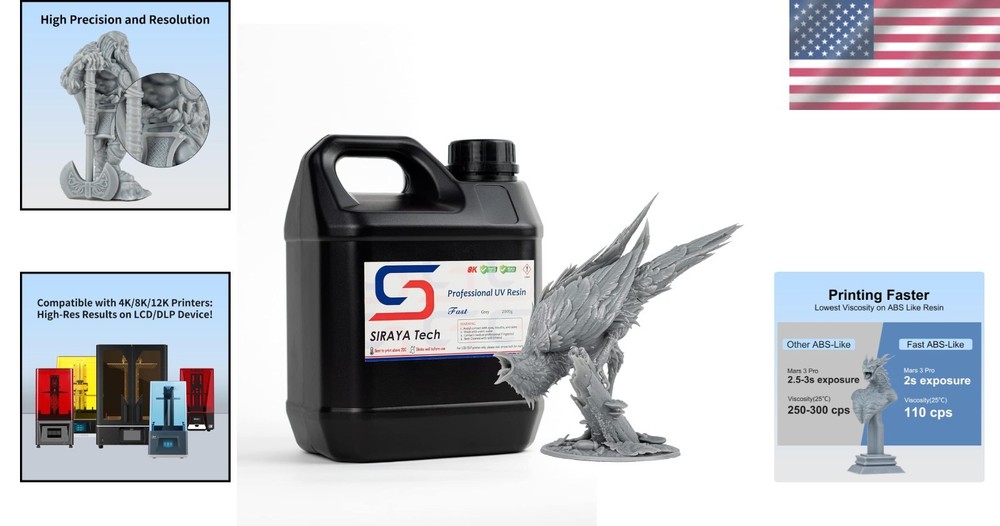 UV-Curable High Precision Resin 2kg Grey