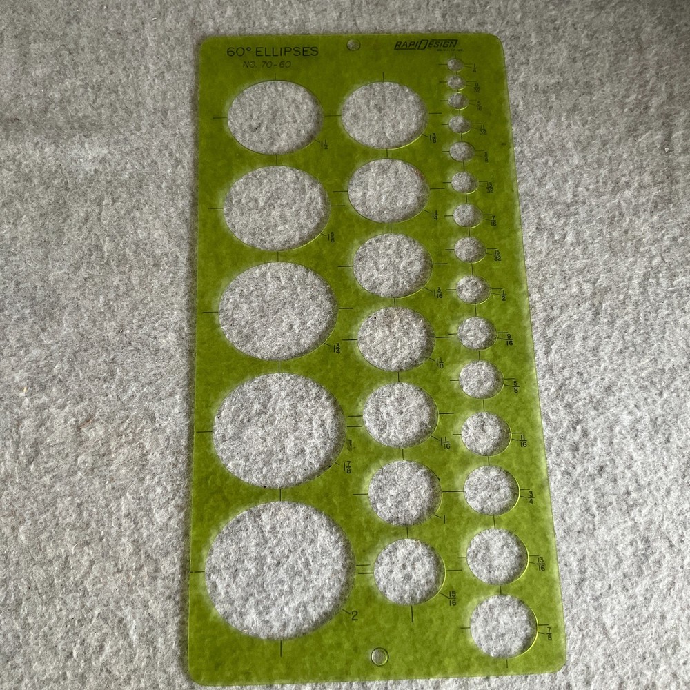 Lot/8 Vtg Drafting Templates RapiDesign Large Circles Lettering Guide Triangle