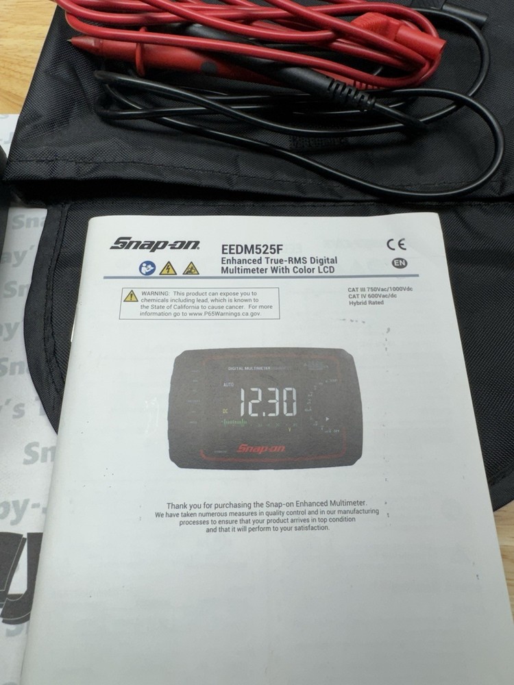 Snap-On Tools USED Enhanced Multimeter TRMS-Color EEDM525F *Excellent Condition*