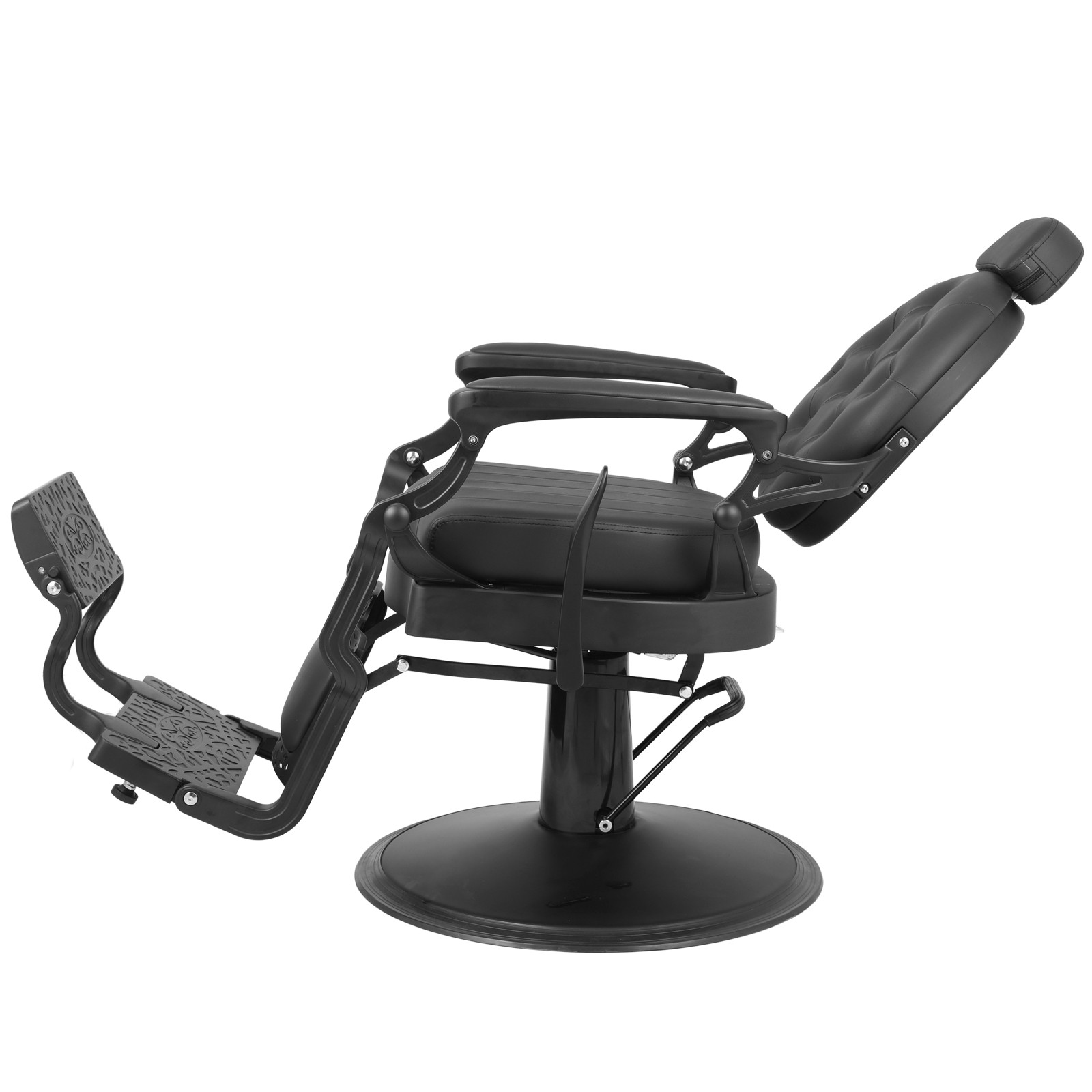 Black Vintage Recline Heavy Duty Barber Chair Hydraulic All Purpose Beauty Salon