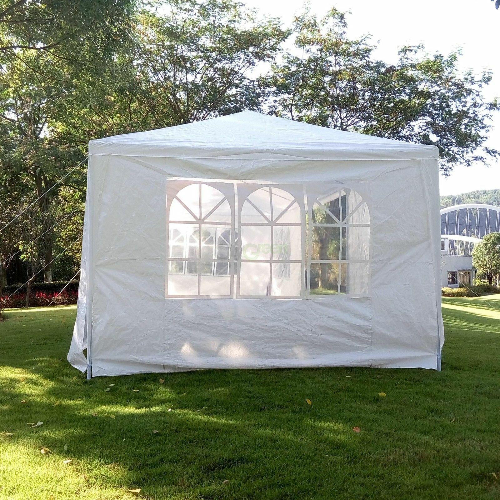 10'x10' 4 Walls Outdoor Canopy Party Wedding Tent Pavilion Gazebo Sun Shade US