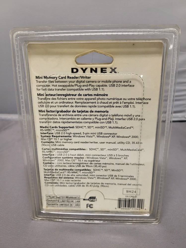 Dynex 6-in-1 USB 2.0 Mini Multi-Memory Card Reader Microsd DX-CRMN1