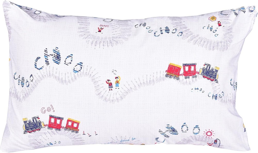 J-Pinno Train Bedding Set 100% Cotton Flat Sheet + Fitted Sheet + Pillowcase
