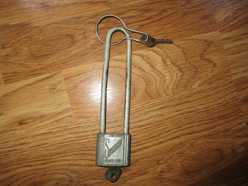 Slaymaker Rustless Bicycle Padlock 2 Keys Very Good Condition