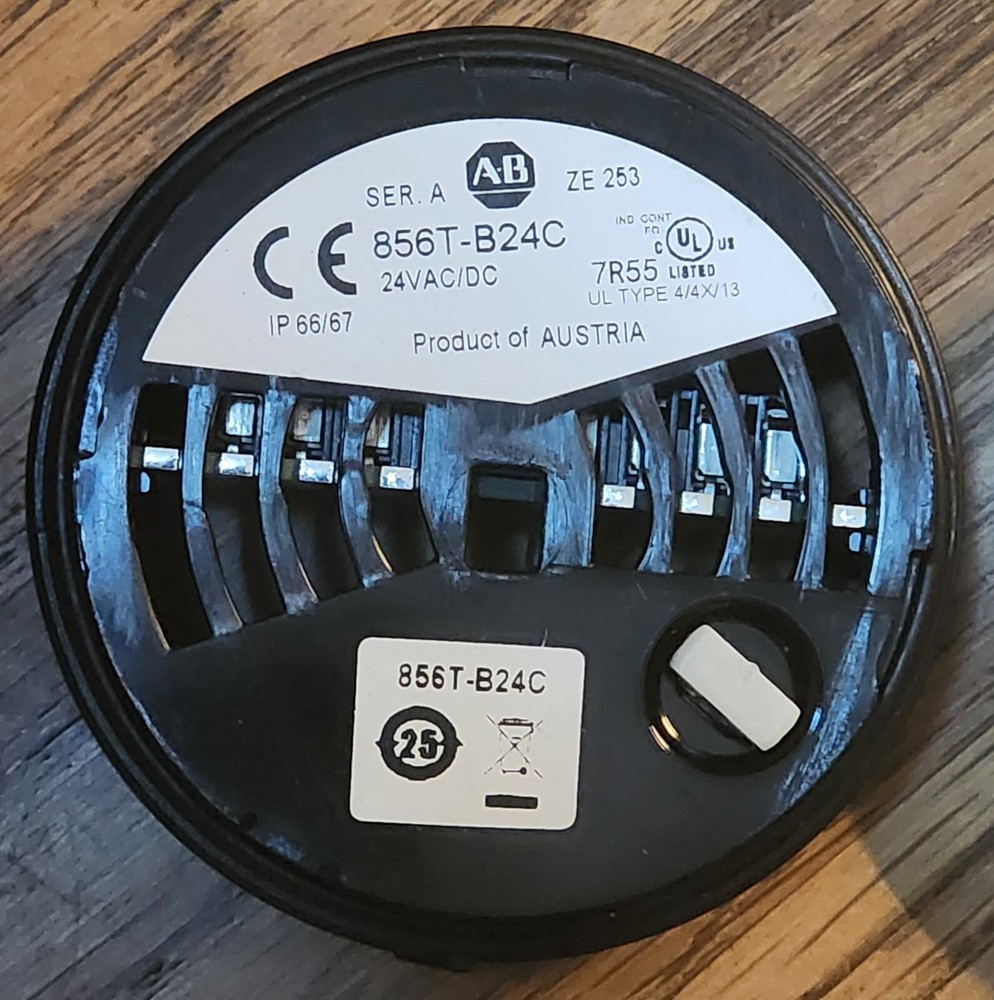 Allen Bradley 856T-B24C Upper Base Stack Light Power Module & Cap