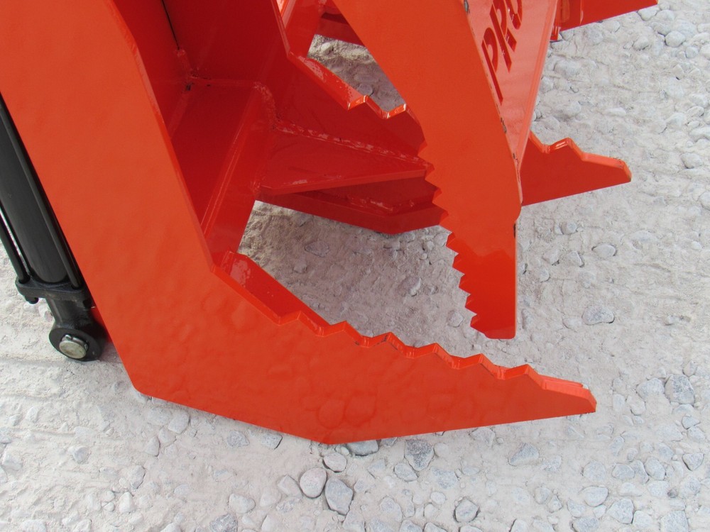 60" Dual Tine Root Rake Clam Grapple Attachment Fits Universal Quick Attach