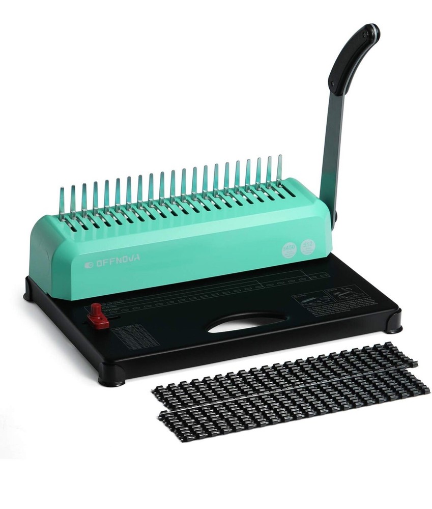 OFFNOVA Binding Machine, 21-Hole 450 Sheets Paper Comb Punch Binder Machine