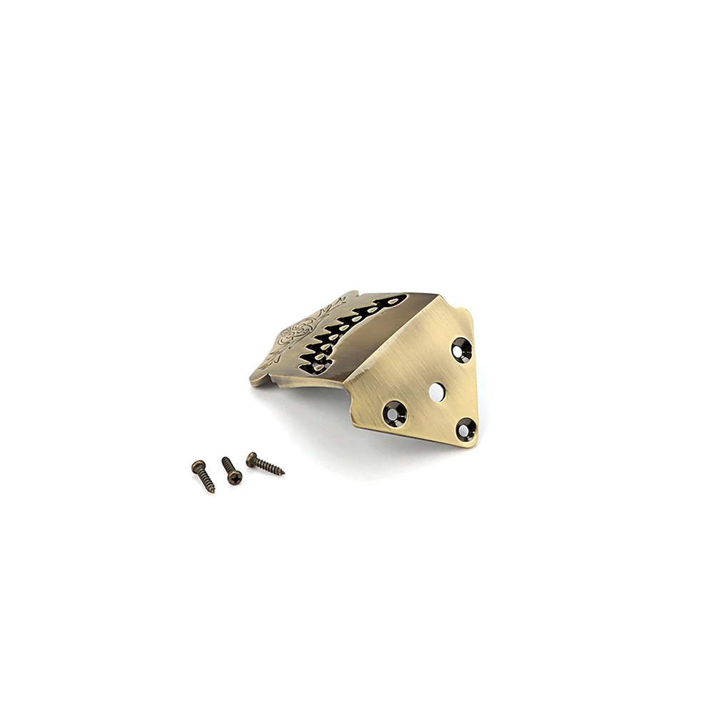 New 8 String Mandolin Tailpiece Feather Pattern Metal Bronze Color Mandolin