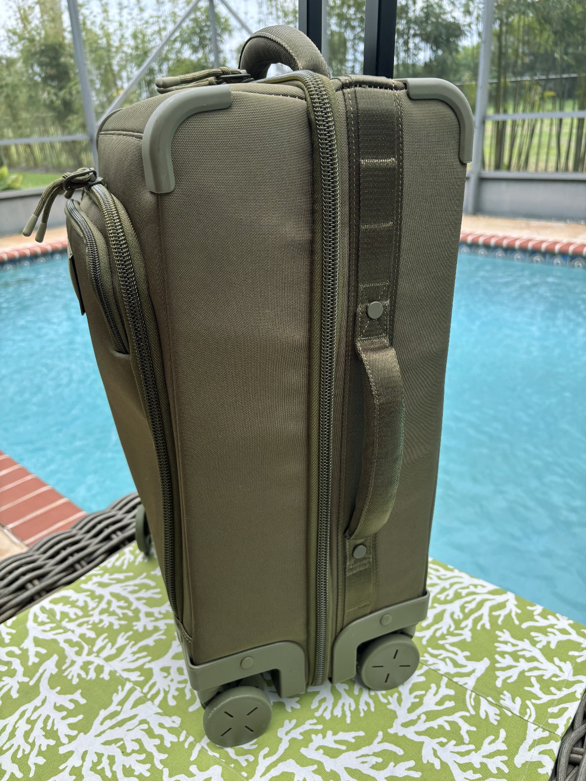 NEW Dagne Dover Seattle Moss Green 20.5" Carry On Rolling Suitcase (MSRP-$595)
