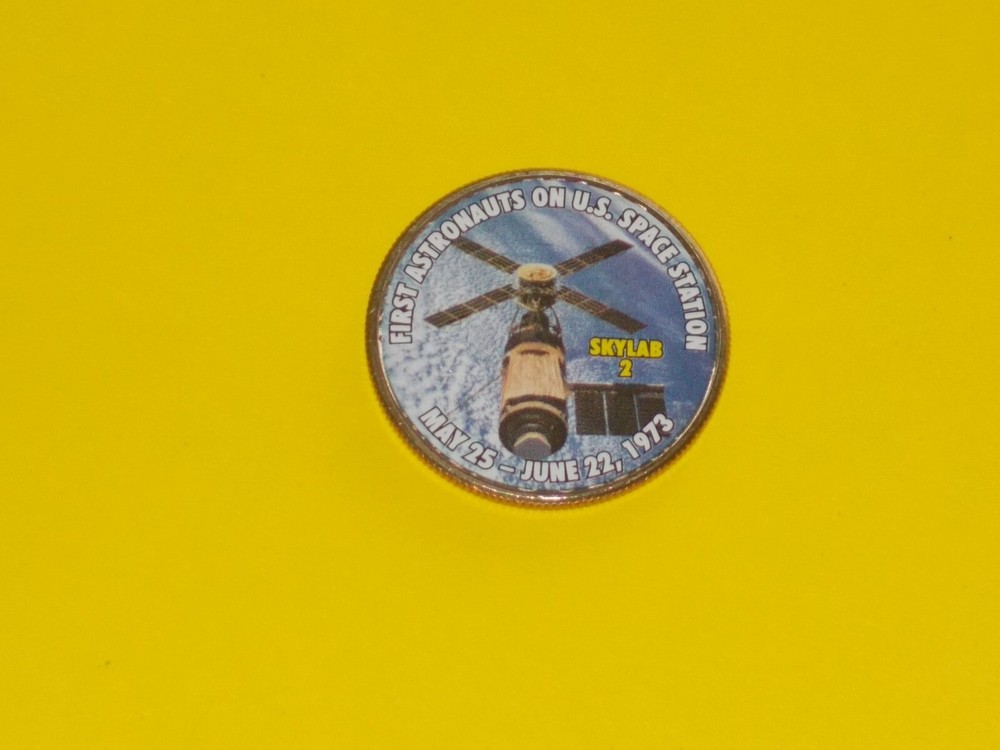 Colorized Kennedy Half Dollar - Space Program - Skylab 2 K239