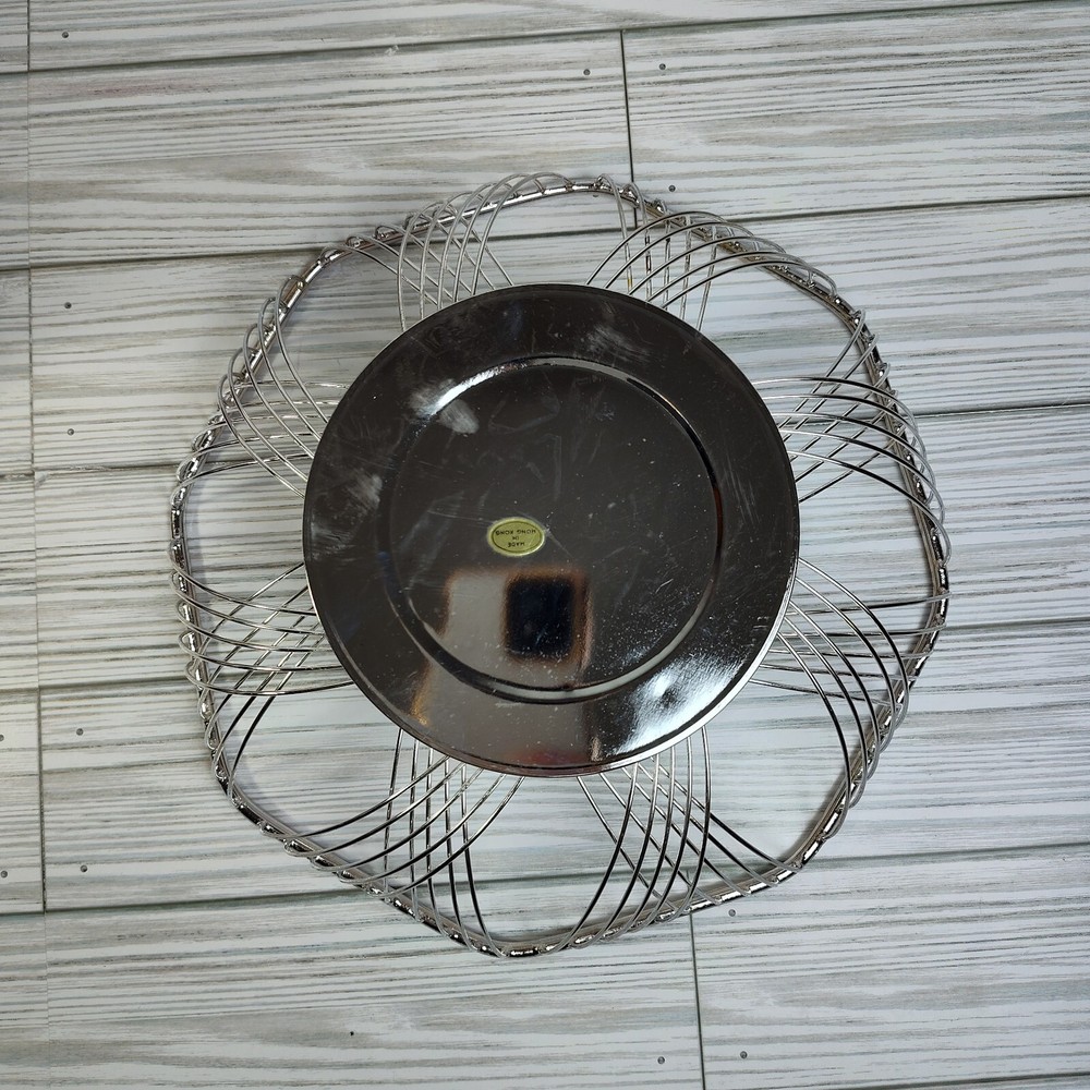 Vintage Silver Plated Bread Fruit Basket Beautiful Silver Plated Wire