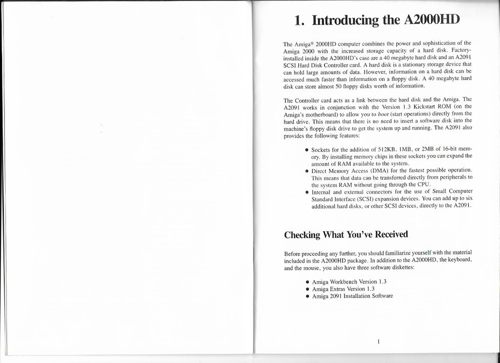 Commodore Amiga 2000 HD Operator's Manual