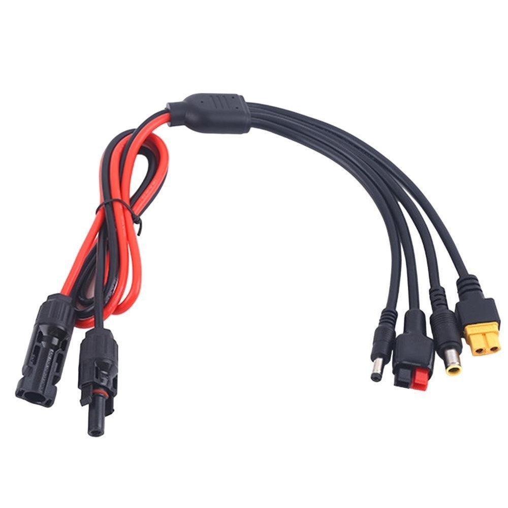 Solar Panel Connector Adapters 4-in-1 Solar charging cable for XT60/DC5521/7909
