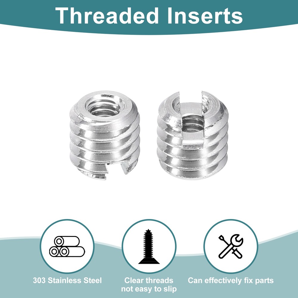 10Pcs Threaded Inserts, M2-0.4x4 & M4-0.7x4 Thread Repair Insert