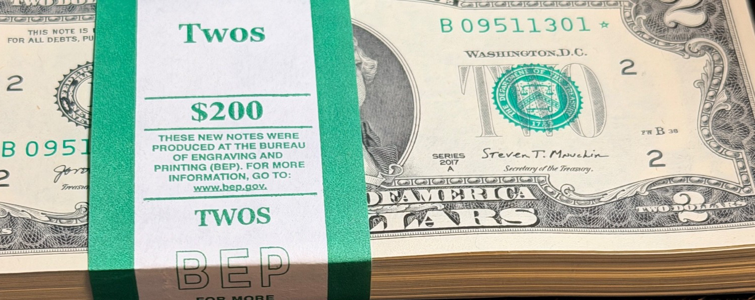 2017A Two Dollar Star Note Lot of 1 Note New York Star Note Total Print 3.392