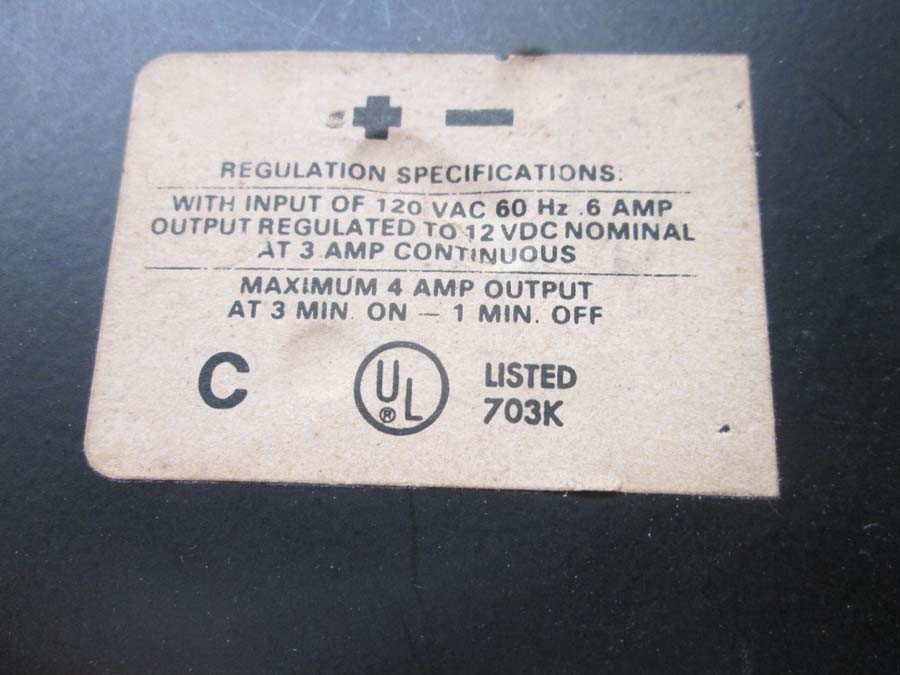 Model Train 12 Volt 3 Amp Power Supply by C