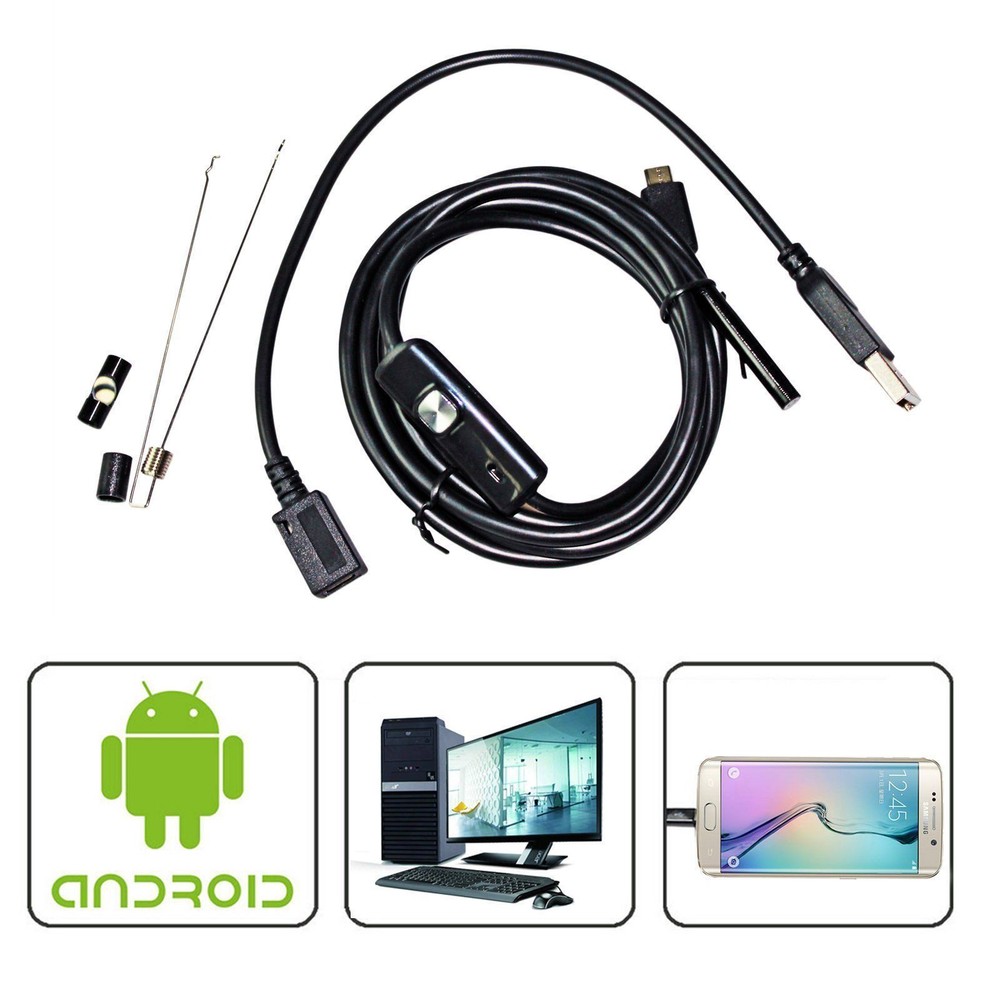 2M Mini Android Endoscope Waterproof Borescope Micro USB Inspection Video Camera