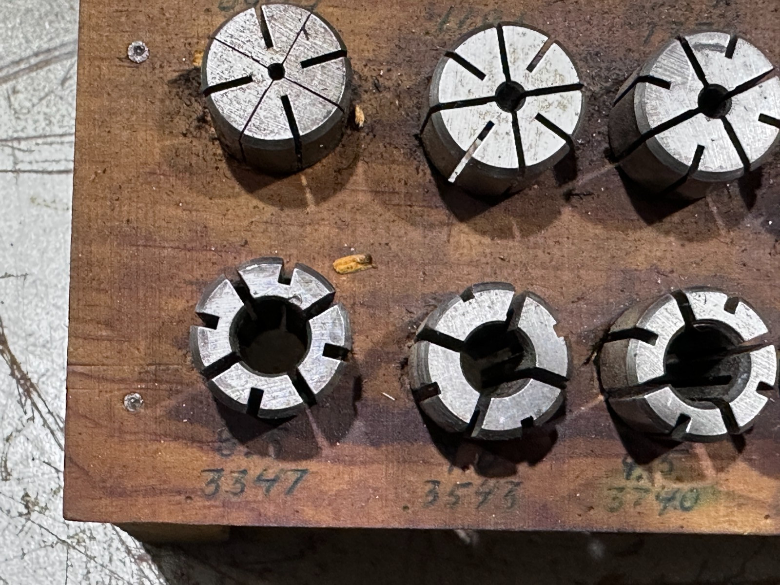 200DA Metric Collets - Set of 24, Mostly Kennametal Brand, 2.5mm - 14mm