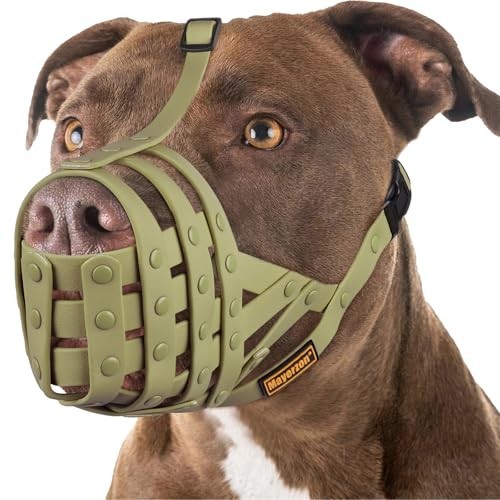 Basket Muzzle for Large Medium Dogs - Prevent Biting, Scavenging, Lightweight, A