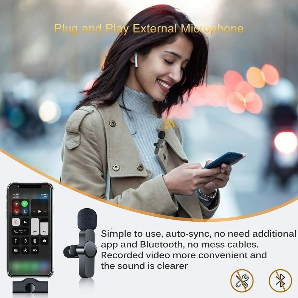 Wireless Microphone Mini Audio With Type-C Receiver For Conference Interview D