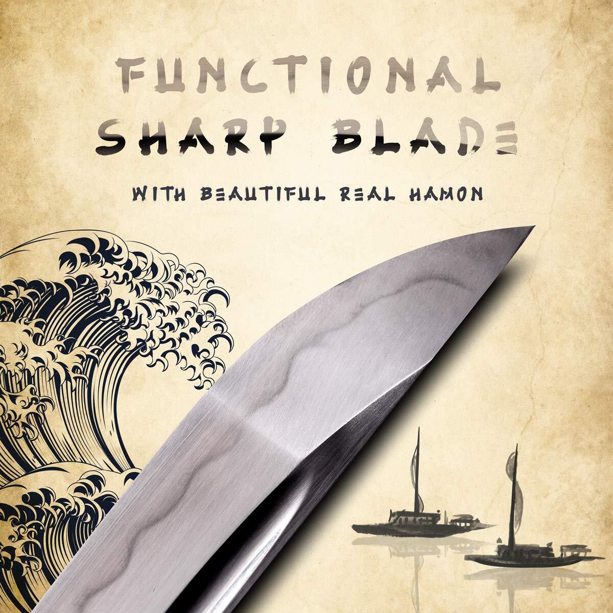 HMS Fully Functional Kill Bill O-Ren Ishii Shirasaya Wakizashi, 1095 Carbon Stee